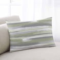 thumbnail image 1 of Sage Green Throw Pillow Cover, Pillowcase Protectors with Zipper, Breathable Decorative Lumbar Pillow Case Cover, Modern Abstract Grey Striped Art Pillow Shams for Couch Sofa 12x20Inch, 1 of 8