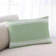 Sage Green Throw Pillow Covers, Farmhouse Sage Green White Striped Soft Breathable Pillow Cases with Invisible Zipper for Sleeping, Toddler Pillowcases for Couch Bed Sofa Chair 12x20 Inches