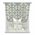 thumbnail image 1 of Sage Green Tie Up Curtains 45 Inches Long, Kitchen Window Curtains Over Sink, Retro Abstract Morocco Geometric Texture Small Window Curtains Shade Balloon Curtains Valances for Bedroom/Cafe 34"x45", 1 of 8