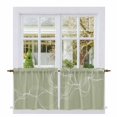 thumbnail image 1 of Sage Green Tier Curtains, Minimalist Abstract Modern White Art Light Filtering Kitchen Curtains, 2Pcs Rod Pocket Half Window Treatments Panels for Sink Cafe Cabinet Camper 27.5x36 Inches, 1 of 9