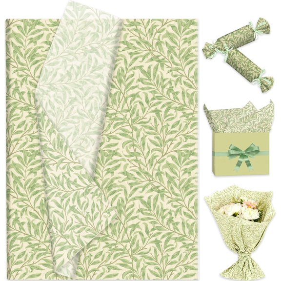 Sage Green Tissue Paper Leaf Gifts Wrapping Tissue Papers Party Supplies
