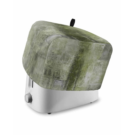 Sage Green Toaster Cover 4 Slice, Retro Oil Painting Modern Abstract Art Aesthetics Dustproof Bread Machine Oven Cover with Storage Pockets, Fits Most Kitchen Toasters Protector
