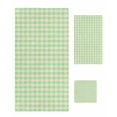 thumbnail image 1 of Sage Green Towel Set of 3, Soft Microfiber Bath Towels, Hand Towel, Washcloths, Grid Checkered Plaid Gingham Lattice Trellis Quick-Dry Absorbent Towels for Bathroom Kitchen Hotel Beach Gym Spa, 1 of 7