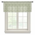 thumbnail image 1 of Sage Green Valance Curtains for Kitchen/Living Room/Bathroom/Bedroom Window, Rod Pocket Small Topper Half Short Window Curtains Voile Sheer Scarf, Geometric Flower Leaf Diamond Plaid Retro 54"x18", 1 of 8