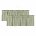 thumbnail image 1 of Sage Green Valances for Windows, Decorative Rod Pocket Window Valance Curtains, Farmhouse Sage Green Decor Short Curtain Drapes for Kitchen/Bathroom/Living Room, 2 Panels, 60" W x 18" L, 1 of 8