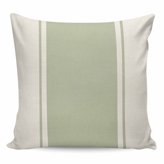 Sage Green Vintage Pillow Covers 16x16 Inch Decorative Throw Pillow Cover, Geometric Stripes Simple Lines Sofa Pillowcases Accent Cushion Case Home Decor Bedroom Living Room