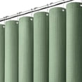 thumbnail image 1 of Sage Green Waffle Shower Curtain, Heavy Duty Fabric Shower Curtain for Bathroom, Luxury Weighted Bathroom Shower Curtain Set, Polyester Blend Cloth with 12 Hooks, 1 of 11