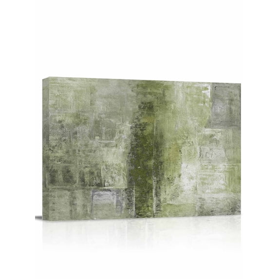Sage Green Wall Art for Living Room,Canvas Picture Wall Decor for Bathroom Bedroom,Retro Oil Painting Modern Abstract Art Aesthetics Painting Artwork for Office Hallway Dining Room Decor 20"x24"