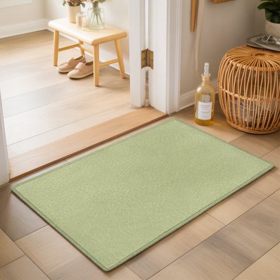 Sage Green Washable Small Entryway Area Rugs 2'x3', Country Vintage Minimalist Classic Solid Color Washable Throw Rug Non-Slip Sturdy Edge Binding Carpet for Front Door Floor Room Entry