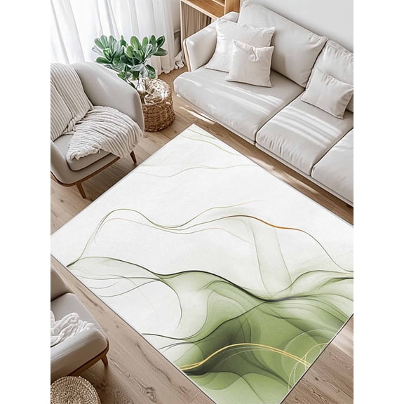 Sage Green Water Ripple Area Rug for Bedroom 2.7x5 Ft Vintage Abstract Modern Classic Super Soft fuzzy Throw Rug Non-Slip Fluffy Plush Indoor Floor Carpet for Living Room Nursery Home Decor