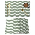 thumbnail image 1 of Sage Green Water Ripple Placemats Set of 6,Wipeable Washable Table Mats for Dining Tables, Abstract Modern Striped Place Mats for Kitchen Event Party Tabletop Decor, 1 of 9