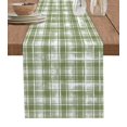 thumbnail image 1 of Sage Green Watercolor Plaid Table Runner Cotton Linen Wedding Decor Tablecloth Kitchen Table Decor Table Runner, 1 of 3