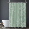 thumbnail image 1 of Sage Green Waterproof Shower Curtains for Bathroom White Leaf Bath Curtains Decor with Hooks Minimalist Botanical Leaves Decorative Plant Fabric Shower Curtains Hotel,72x72 Inches, 1 of 6