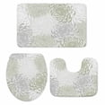 thumbnail image 1 of Sage Green White Bath Mat 3 Piece Bathroom Rug Set, Abstract Grey Chrysanthemum Flower Non Slip Bath Rug Contour Mat and Toilet Lid Cover, Absorbent Shower Mats Soft Bath Rugs and Mats Sets, 1 of 8