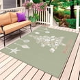thumbnail image 1 of Sage Green White Coastal Outdoor Rug for Patio/Deck/Porch, Non-Slip Large Area Rug 5 x 8 Ft, Starfish Shell Summer Ocean Indoor Outdoor Rugs Washable Area Rugs, Reversible Camping Rug Carpet Runner, 1 of 8