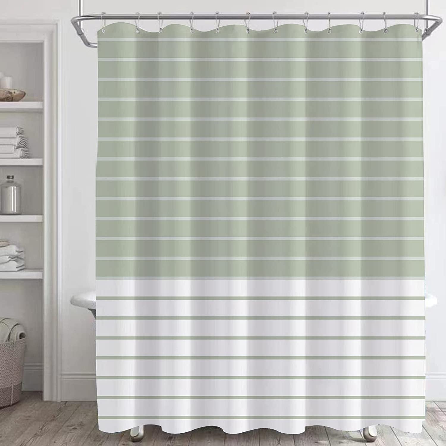 Shaw Green Modern Tartan Shower Curtain