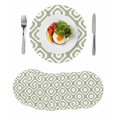 thumbnail image 1 of Sage Green White Geometric Round 13 Inch Placemats Set of 6, Modern Abstract Art HeatResistant Non Slip Place Mats for Dining Table, Wipeable Braided Kitchen Table Mats for Housewarming, 1 of 9