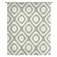 thumbnail image 1 of Sage Green White Geometric Sheer Curtains 54 Inches Long, Modern Abstract Art Light Filering Curtains, Breathable Simi Curtain Privacy Drapes for Kitchen Bathroom Lightweight Small Window Treatment, 1 of 9