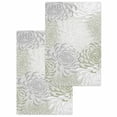 thumbnail image 1 of Sage Green White Kitchen Dish Towels for Drying Dishes Set of 2, Abstract Grey Chrysanthemum Flower Waffle Weave Microfiber Hand Tea Bathroom Towels Quick Dry & Absorbent Towel 15.7x23.6, 1 of 7