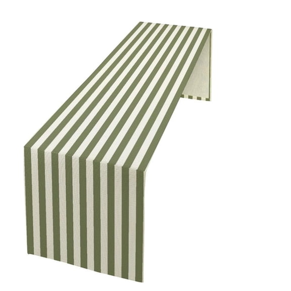 Sage Green and White Striped Table Runner Vertical Stripe Modern Farmhouse, Kitchen Dinner Runner for Indoor Home Living Room Party Dining Table Decoration 13.7x108.5 Inch