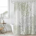 thumbnail image 1 of Sage Green White Waterproof Fabric Shower Curtain,Abstract Grey Chrysanthemum Flower Waterproof Fabric Shower Curtain for Bathroom Curtains Bathtubs Hotel Shower Curtains with 12 Hooks Small 36x72in, 1 of 8