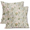 thumbnail image 1 of Sage Green Wild Flower Plant Pillow Covers Set of 2 18x18 Inch Spring Summer Floral Linen Polyester Decorative Throw Pillow Case Cushion Cover for Bedroom Sofa Living Room Couch Chair Office, 1 of 6