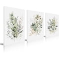thumbnail image 1 of Sage Green Wildflower Wrapped Canvas Print -Set of 3 Bohemian Floral Watercolor Wall Art-Modern Botanical Suitable for Home Bedroom Farmhouse Office Decor 12x16 Inch Framed, 1 of 6