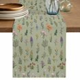 thumbnail image 1 of Sage Green Wildflowers Short Table Runner 36 Inches Long,Farmhouse Herbs Floral Summer Cotton Linen Table Runners Dresser Scarves,Fabric Tabletop Scarf Furniture Cover for Home Dinner Party 13"x36", 1 of 9