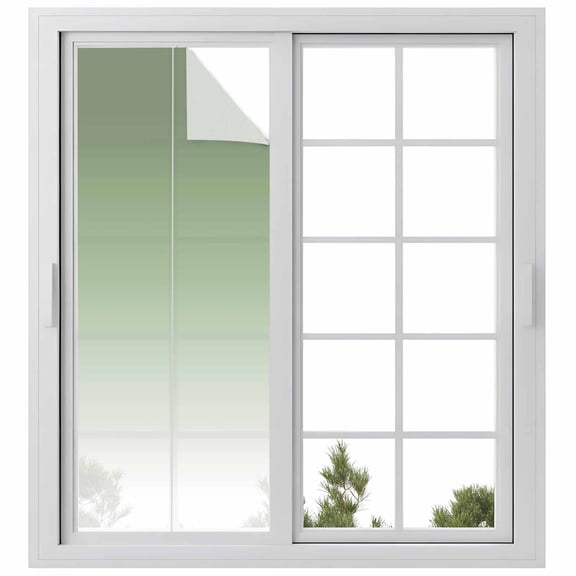 Sage Green Window Privacy Film, Farmhouse Sage Green Ombre Static Cling UV Sun Blocking Heat Control Window Tint Day and Night, Non-Adhesive Reusable One Way Windows Privacy Cover 23.6''x59''