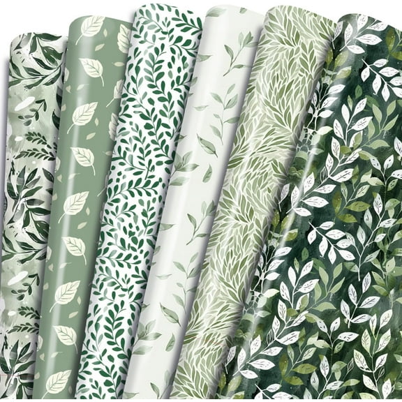 Sage Green Wrapping Paper - 12 Sheets Large Green Wrapping Paper for Baby Shower Bridal Wedding Shower Birthday Gift Wrap Christmas Holiday
