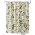 thumbnail image 1 of Sage Green Yellow Botanical Extra Long Shower Curtain Set, Waterproof Shower Curtains for Bathroom, Spring Summer Vintage Washable Fabric Cloth Bath Curtain for Bathtub with Hooks 72x96 Inches, 1 of 6