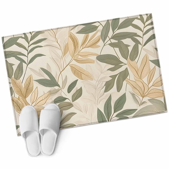 Sage Green Yellow Botanical Large Area Rugs for Bedroom Living Room, Soft Non Slip Carpet Bedside Rug, Vintage Spring Summer Rectangular Floor Cover Kitchen Accent Rug 2'x3' for Dining Room/Office