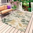 thumbnail image 1 of Sage Green Yellow Botanical Outdoor Rug for Patio/Deck/Porch, Non-Slip Large Area Rug 4 x 6 Ft, Spring Summer Vintage Indoor Outdoor Rugs Washable Area Rugs, Reversible Camping Rug Carpet Runner, 1 of 8
