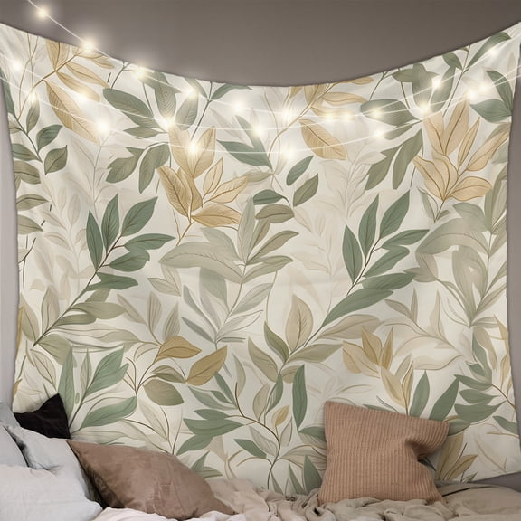 Sage Green Yellow Botanical Small Tapestry for Bedroom Wall Hanging Tapestry, Vintage Spring Summer Ceiling Backdrop Tapestries Poster Blanket Wall Decor for Teens Room Living Room Dorm 23" x 28"