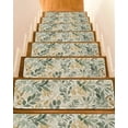 thumbnail image 1 of Sage Green Yellow Botanical Stair Treads for Wooden Steps Indoor Runner Rug Carpet, Spring Summer Vintage 15 Pieces Peel and Stick Staircase Step Treads Covers Washable Throw Door Mats, 30"x8", 1 of 5