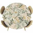 thumbnail image 1 of Sage Green Yellow Botanical Table Cloth, Round Fitted Tablecloths with Elastic Edge, Spring Summer Vintage Wipeable Waterproof Table Cover for Kitchen Wedding 36-44 Inches, 1 of 4