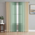 thumbnail image 1 of Sage Green Yellow Ombre Sheer Curtains 108 Inch Length 2 Panels Set Window Treatments, Farmhouse Modern Gradient Art Rod Pocket Semi Curtains for Living Room/Bedroom/Kitchen Décor, 104"W x 108"L, 1 of 7