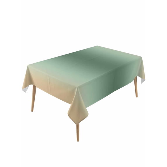 Sage Green Yellow Ombre Table Cloth, Waterproof Tablecloth for Rectangle Tables, Farmhouse Modern Gradient Art Reusable Washable Fabric Table Cover for Restaurant Kitchen Dining Tables 54"x108"