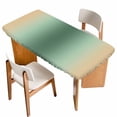 thumbnail image 1 of Sage Green Yellow Ombre Table Cloths for 3 Foot Rectangle Tables, Farmhouse Modern Gradient Art Patio Waterproof Elastic Fitted Tablecloths, Washable Rectangular Table Cover for Camping, 1 of 8