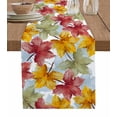 thumbnail image 1 of Sage Green Yellow Red Maple Burlap-Cotton Table Runner 36 Inches Long,White Fall Thanksgiving Leaves Country Farmhouse Table Runners,Outdoor Dining Tablecloths for Baby Shower Party Wedding 13x36, 1 of 9
