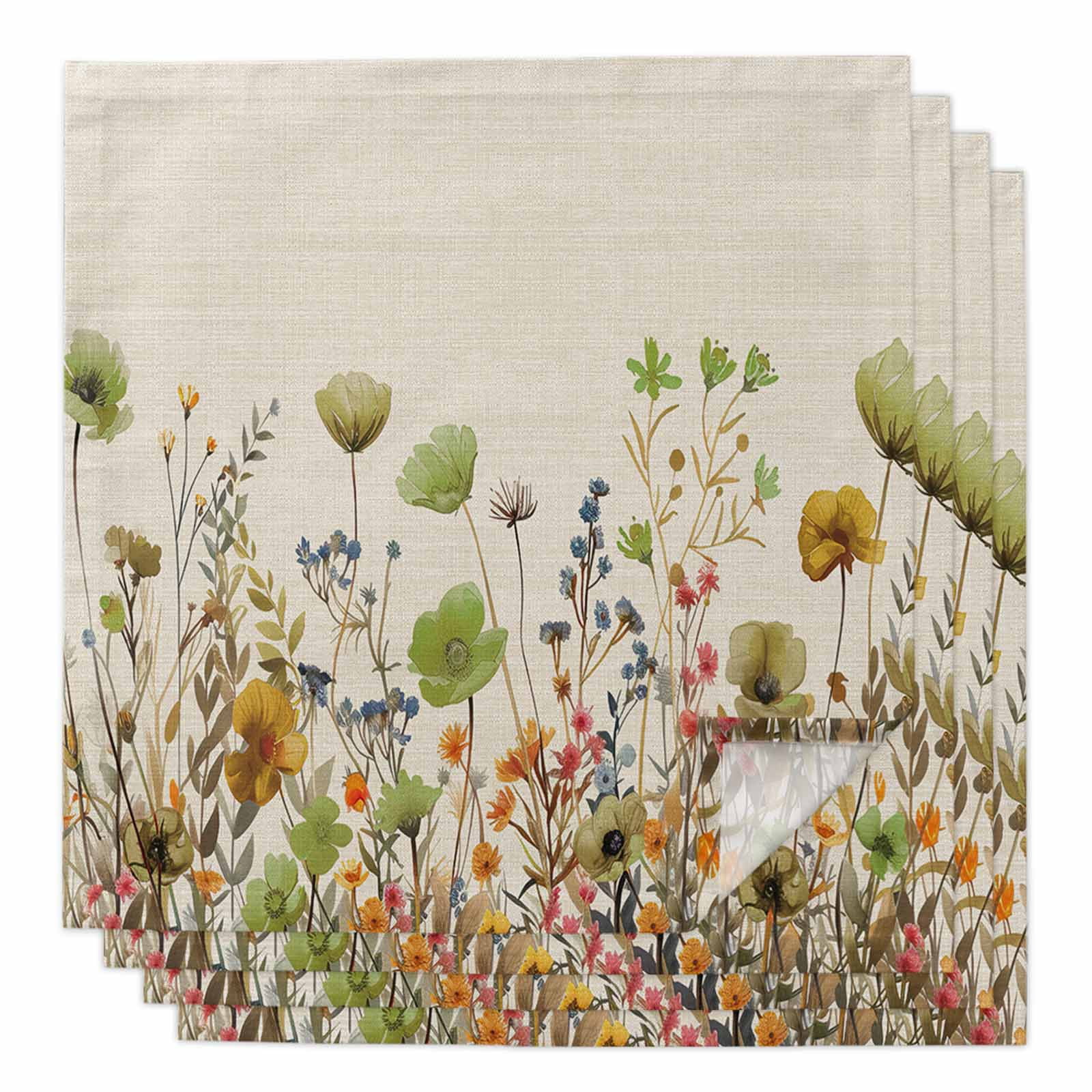 GIETHOORN Napkins - Beige & orange floral (set of 6)
