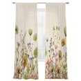 thumbnail image 1 of Sage Green Yellow Spring Floral Sheer Curtains 96 Inch Length 2 Panels Set, Semi Transparent Voile Rod Pocket Curtains for Living Dining Room Bedroom Drapes Watercolor Botanical Summer Flowers, 1 of 6