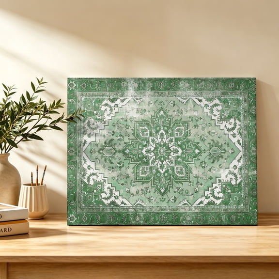 Sage GreenFlower Canvas Wall Art, Leaf Scrolls Muted Vines Moss Border Wall Art Prints Artwork Framed Canvas Ready to Hang Art Pictures for Bathroom Bedroom Entry Desk Corner 10" x 8"