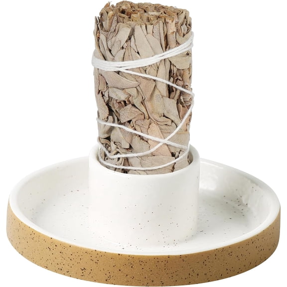 Sage Holder for Burning, White Sage Tray, Smudge Bowl, Sage Bundle Burner, Ceramic Sage Bowl, Smudging Burn Bowl for Sage, Ideal for Smudging Palo Santo Candles, Simple, Sturdy, Terracotta