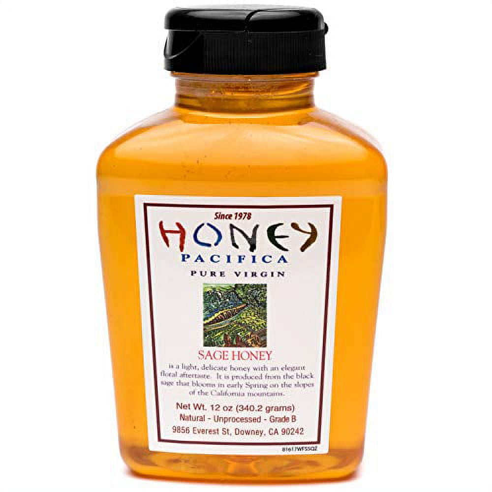 Sage Honey, 12 Oz. Squeeze Jar, Unfiltered, Unprocessed Honey Direct