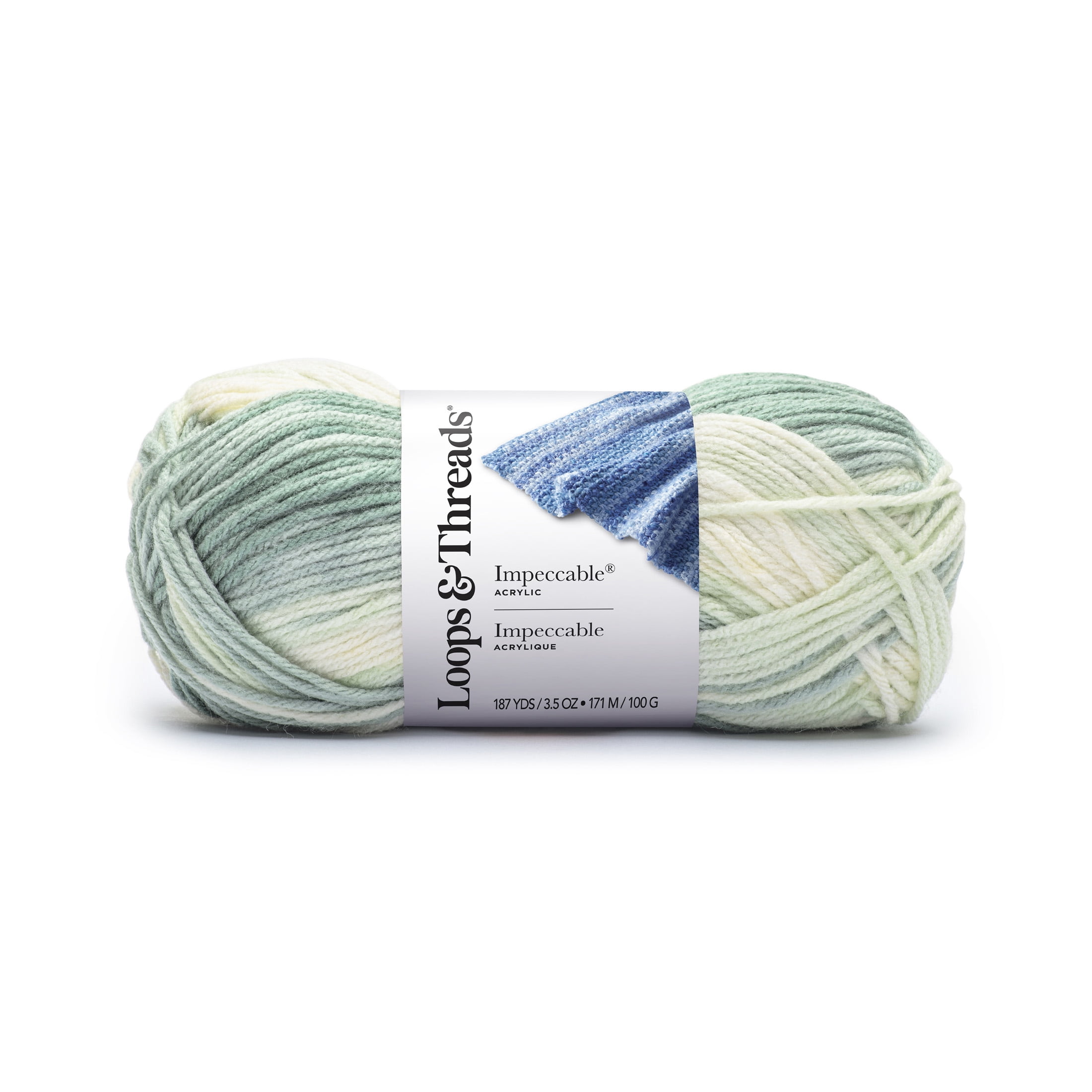 Loops & Threads Sage Impeccable Pastel Yarn - Medium Weight Yarn for Knitting, Crochet, Weaving, Arts & Crafts, 18 Pack