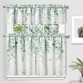 thumbnail image 1 of Sage Kitchen Curtain Valance 3 Piece Set, Sage Leaf Floral Kitchen Decor for Home Interior, Farmhouse Style Sink Window Curtains 36 Inch, 1 of 6