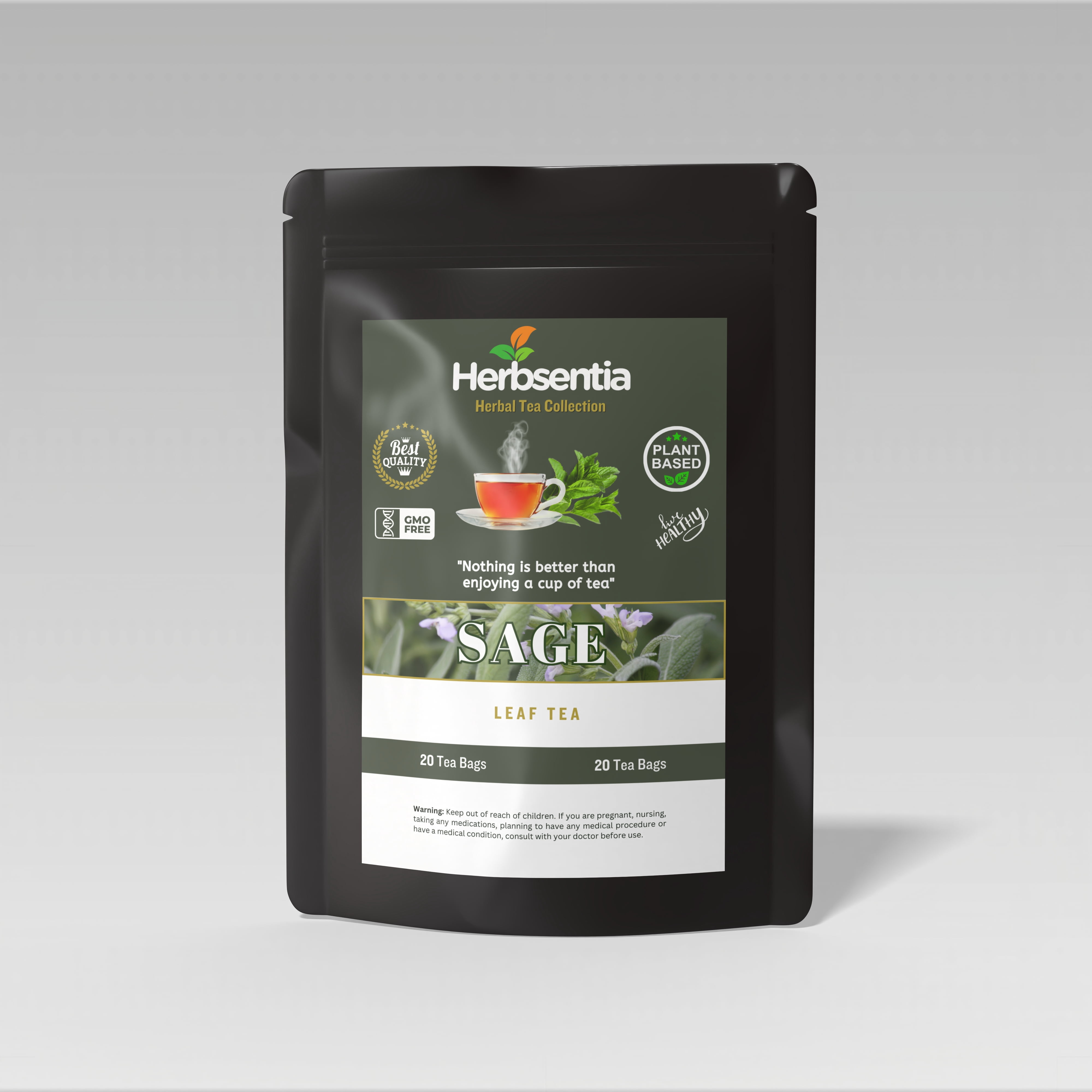 Selavi Tea Sage Leaf Herbal Tea – 20 Tea Bags | 100% Salvia officinalis ...