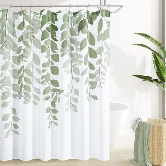Sage Leaf Shower Curtain for Bathroom Botanical Eucalyptus Nature Eucalyptus Shower Curtain Set Floral Leaves Bathroom Decor Natural Bath Curtain 72x72