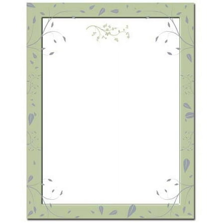 Sage Leaves Letterhead Laser & Inkjet Printer Paper, 100 Sheets